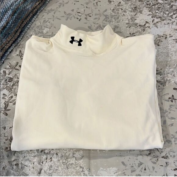 UNDER ARMOUR | cream mock neck long sleeve top S - Picture 1 of 6